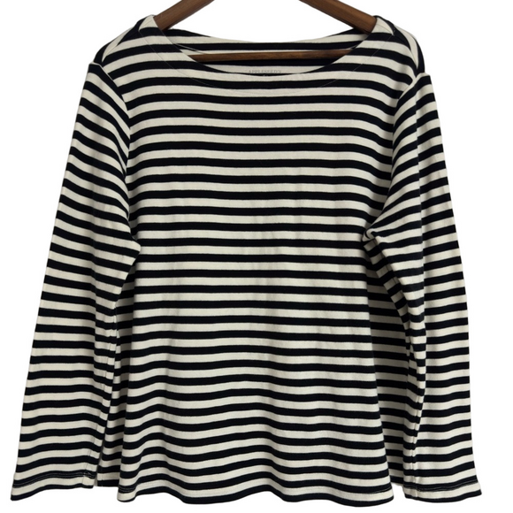 Appleseed’s Navy & White Top Long Sleeve Women’s Size XL - Picture 1 of 5